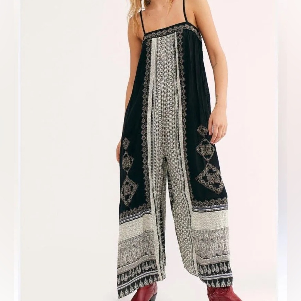 Hazel Mixed Print Jumpsuit Free People